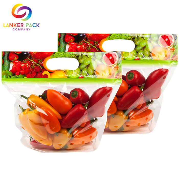 Bolsa transparente de plástico flexible para frutas