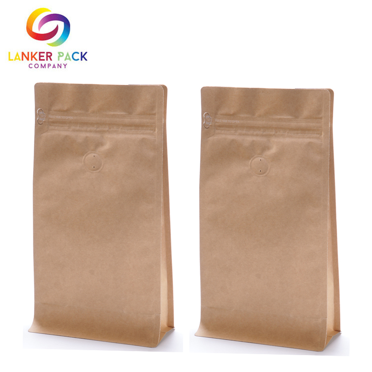 Bolsa de café Kraft impresa personalizada con válvula